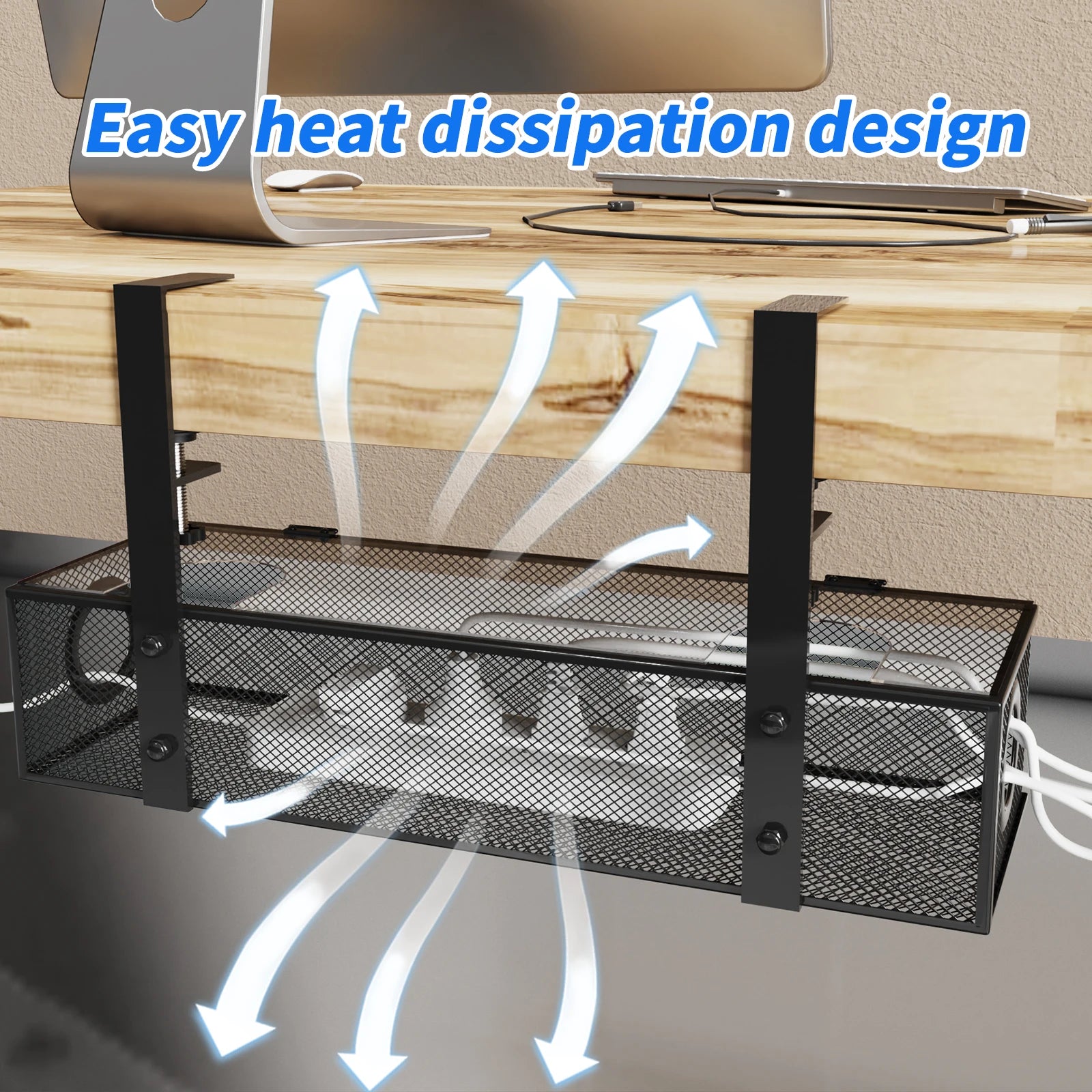 Under Desk Box Tray BLACK