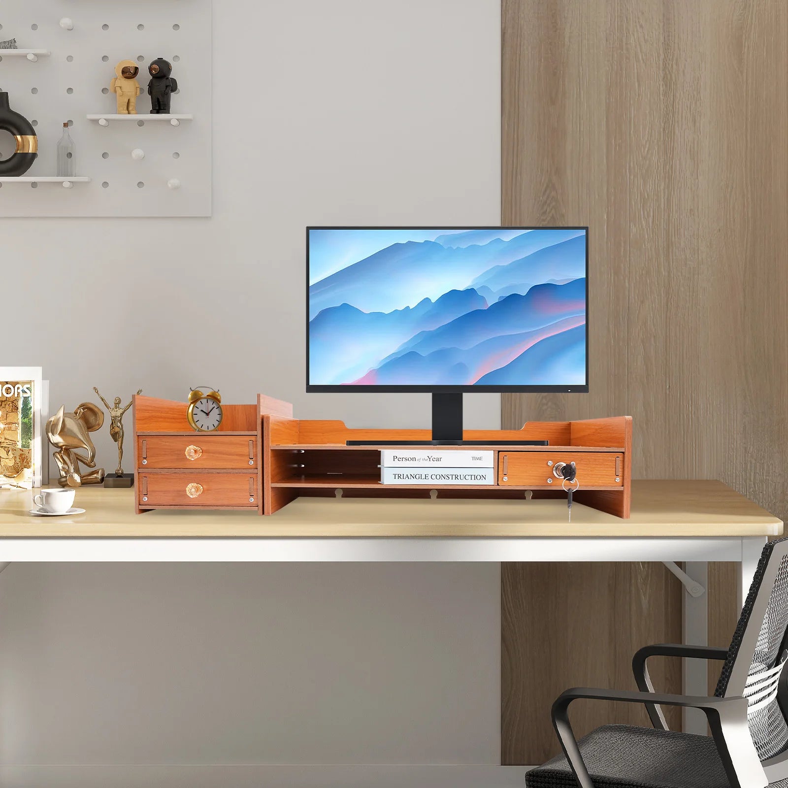 3 Drawers Computer Monitor Stand