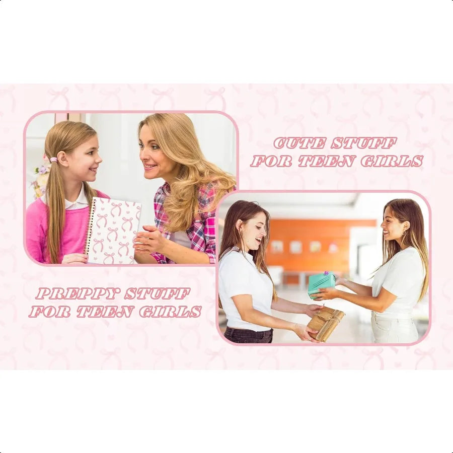 Pink Bow Preppy Notebook