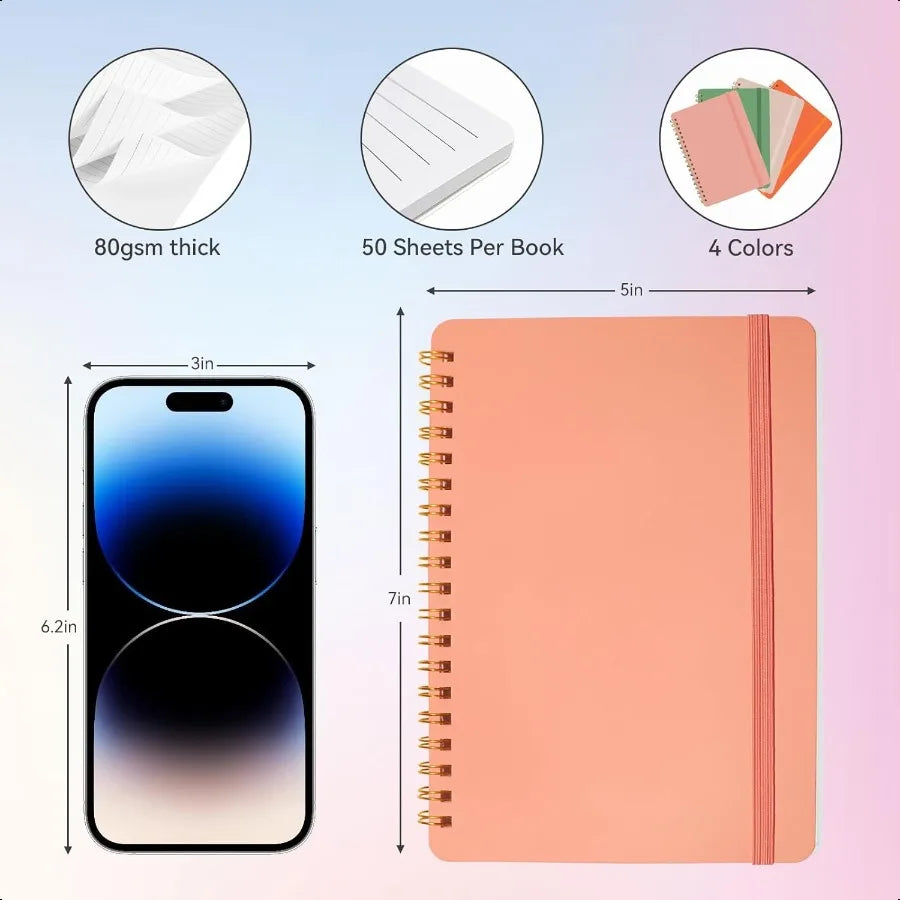 4 PCS Small Spiral Notebook