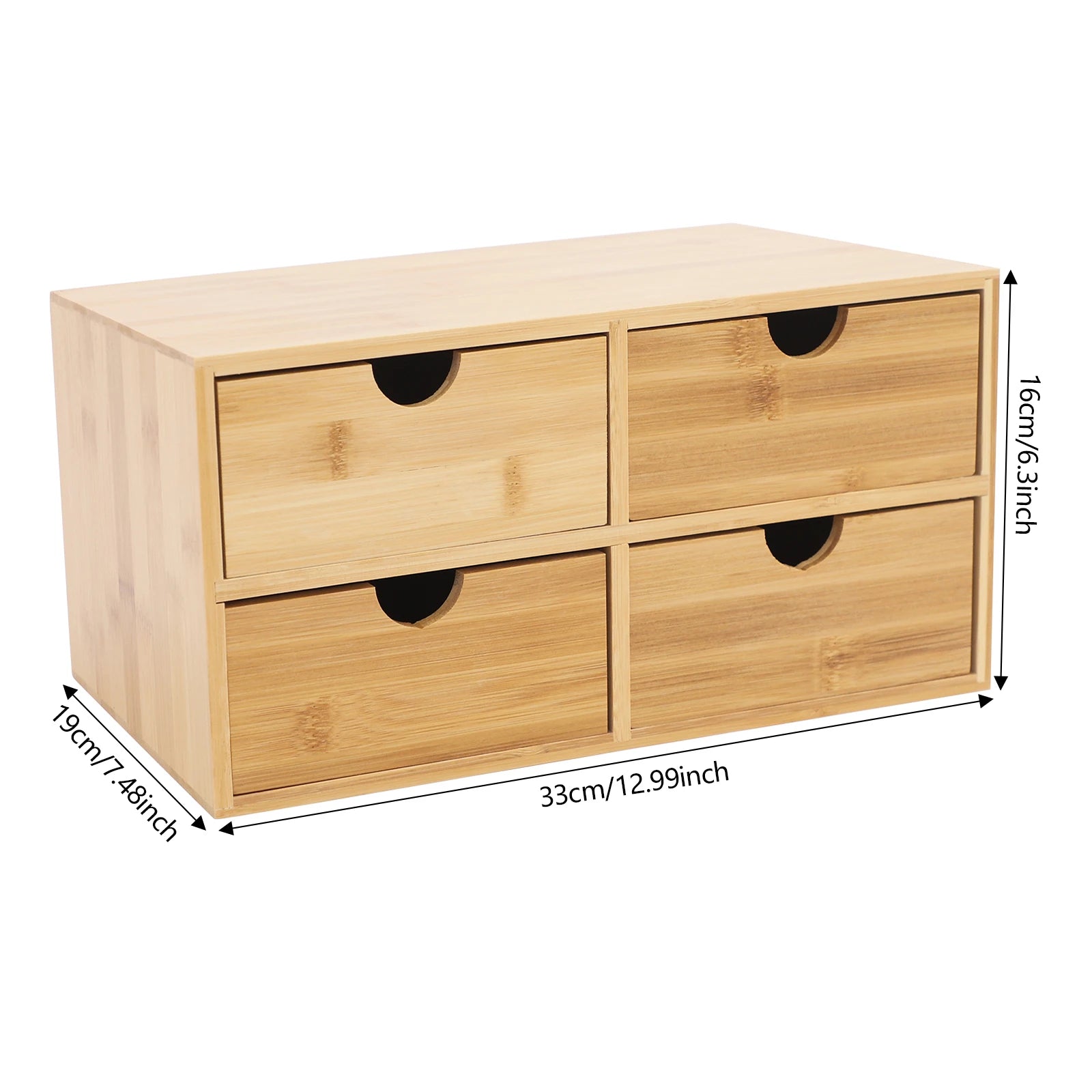 Bamboo 4-Drawer Desktop Organizer