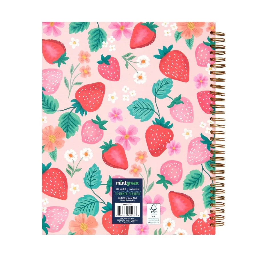 Pink Strawberry 15 Month Planner