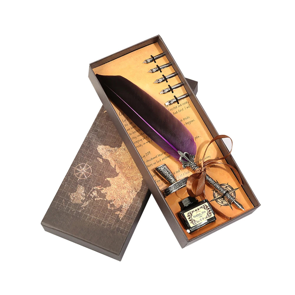 Retro Calligraphy Feather Dip Pen