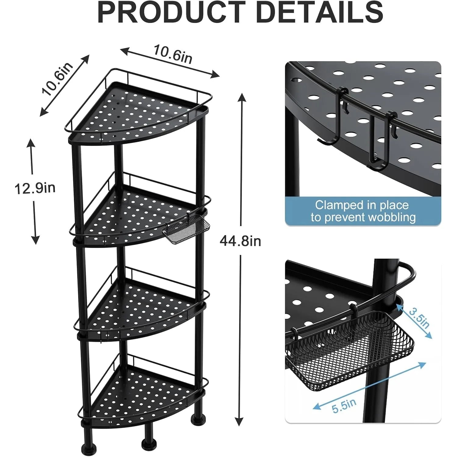 4-Tier Corner Shower Caddy Organizer