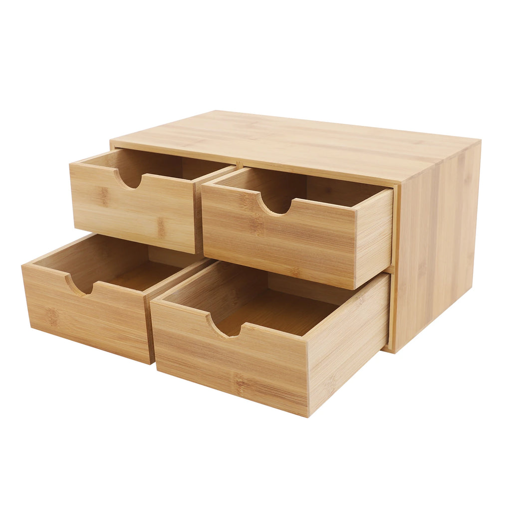 Bamboo 4-Drawer Desktop Organizer