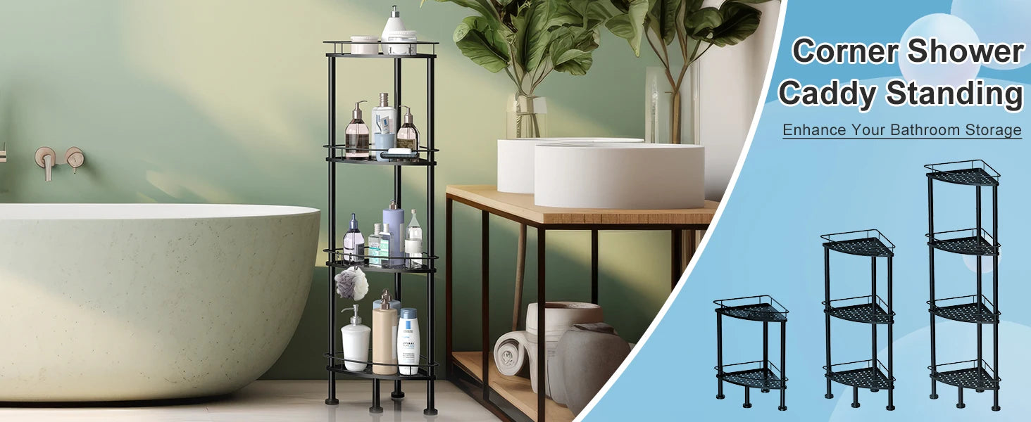 4-Tier Corner Shower Caddy Organizer