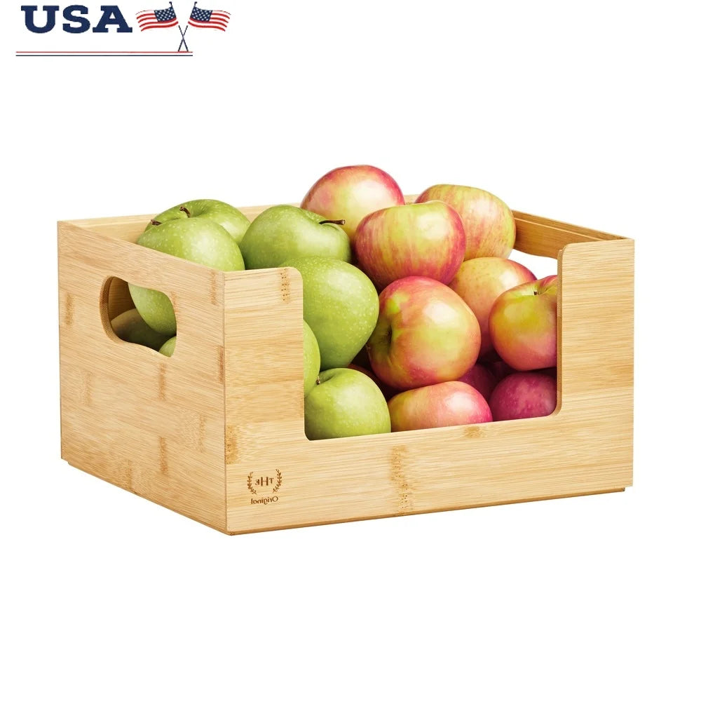 Bamboo Storage Bins Set of 2