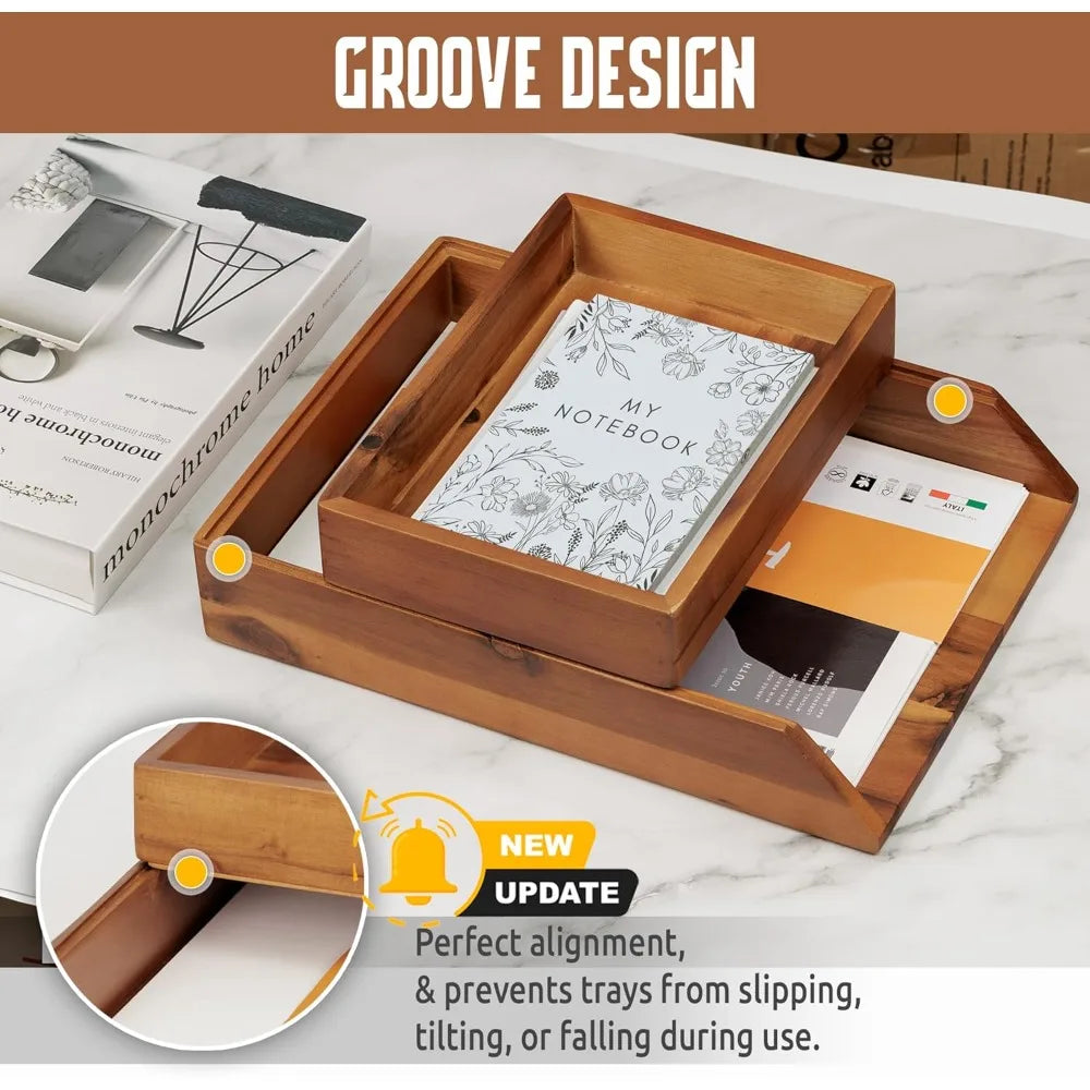 Desk Organizer Letter Tray Set of 2