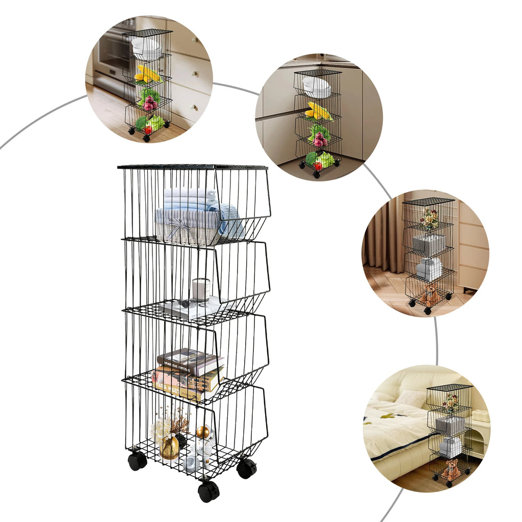 4-Tier Fruit Basket Stand