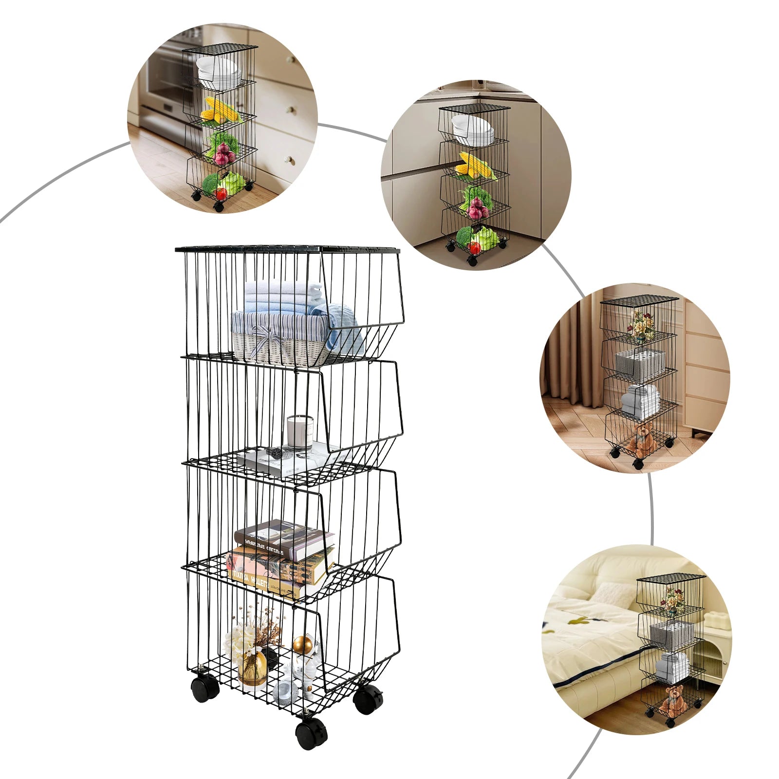 4-Tier Fruit Basket Stand