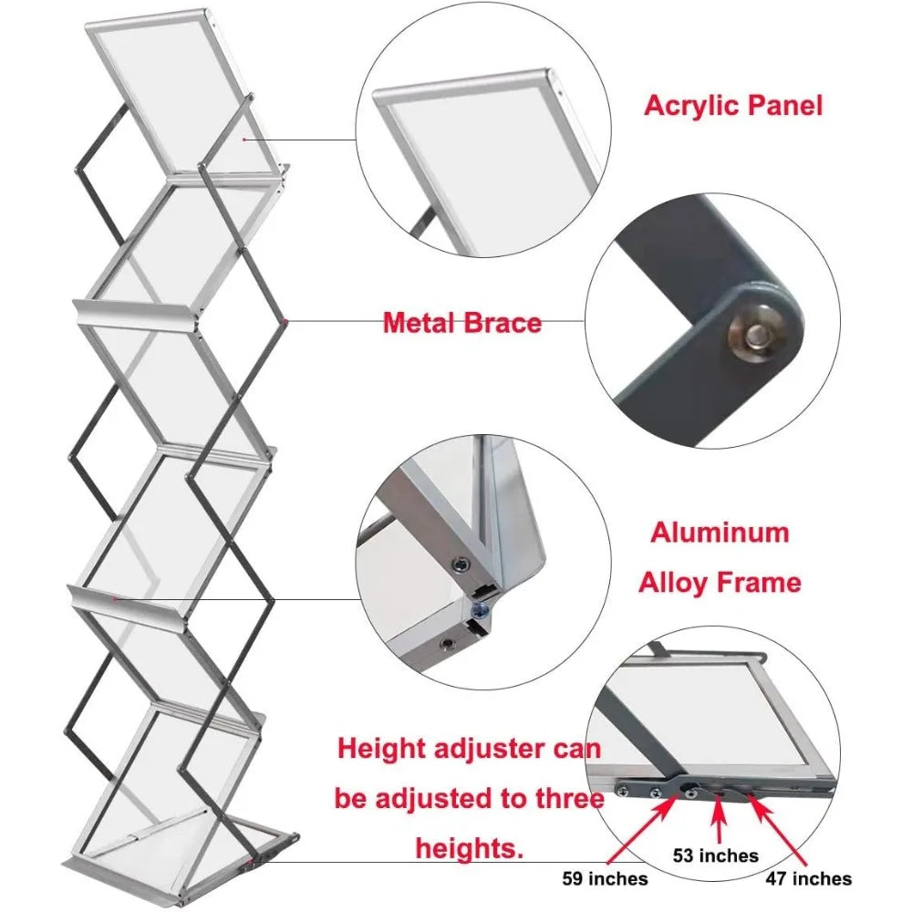 Foldable Aluminum Magazine Rack