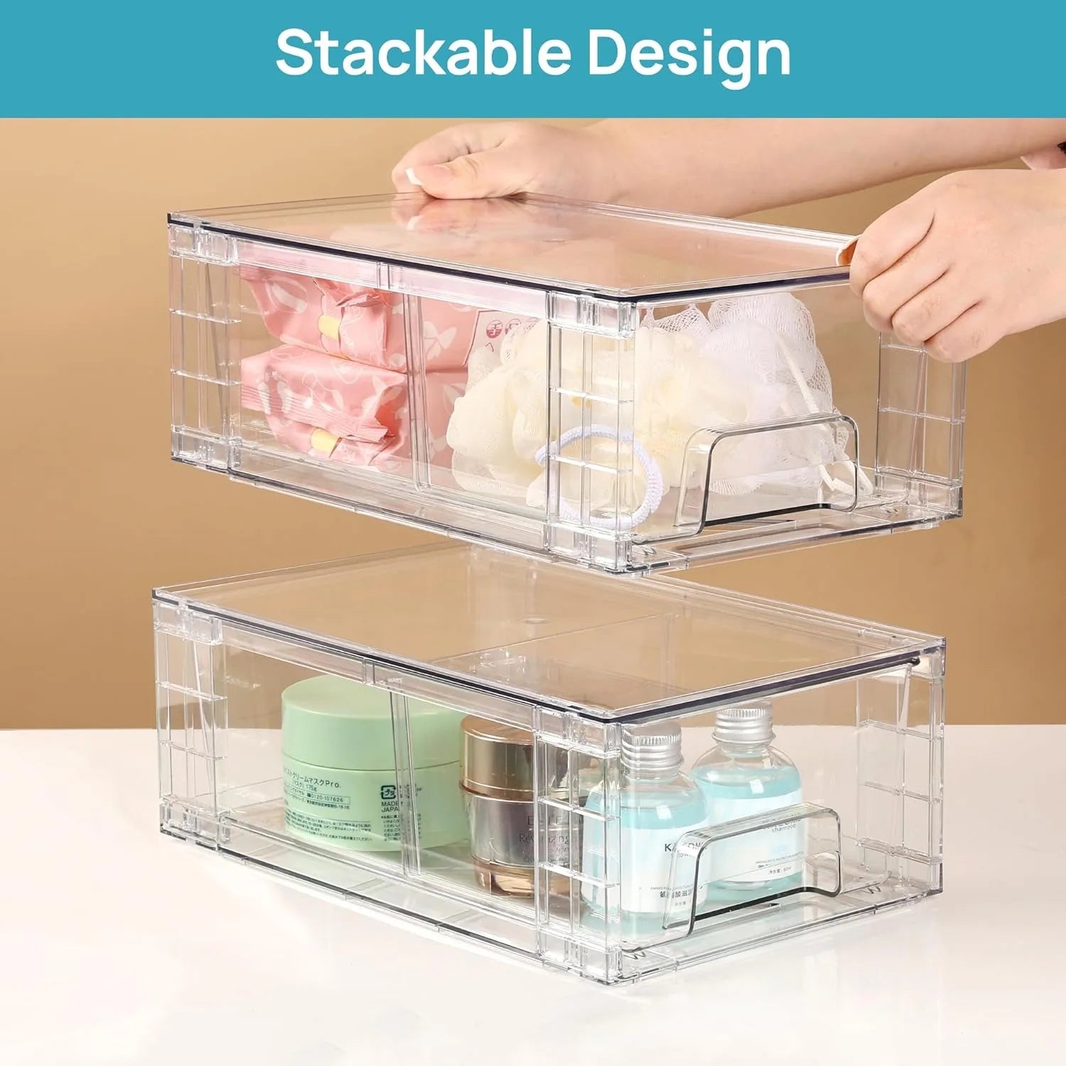 6 Pack Stackable Storage Drawers