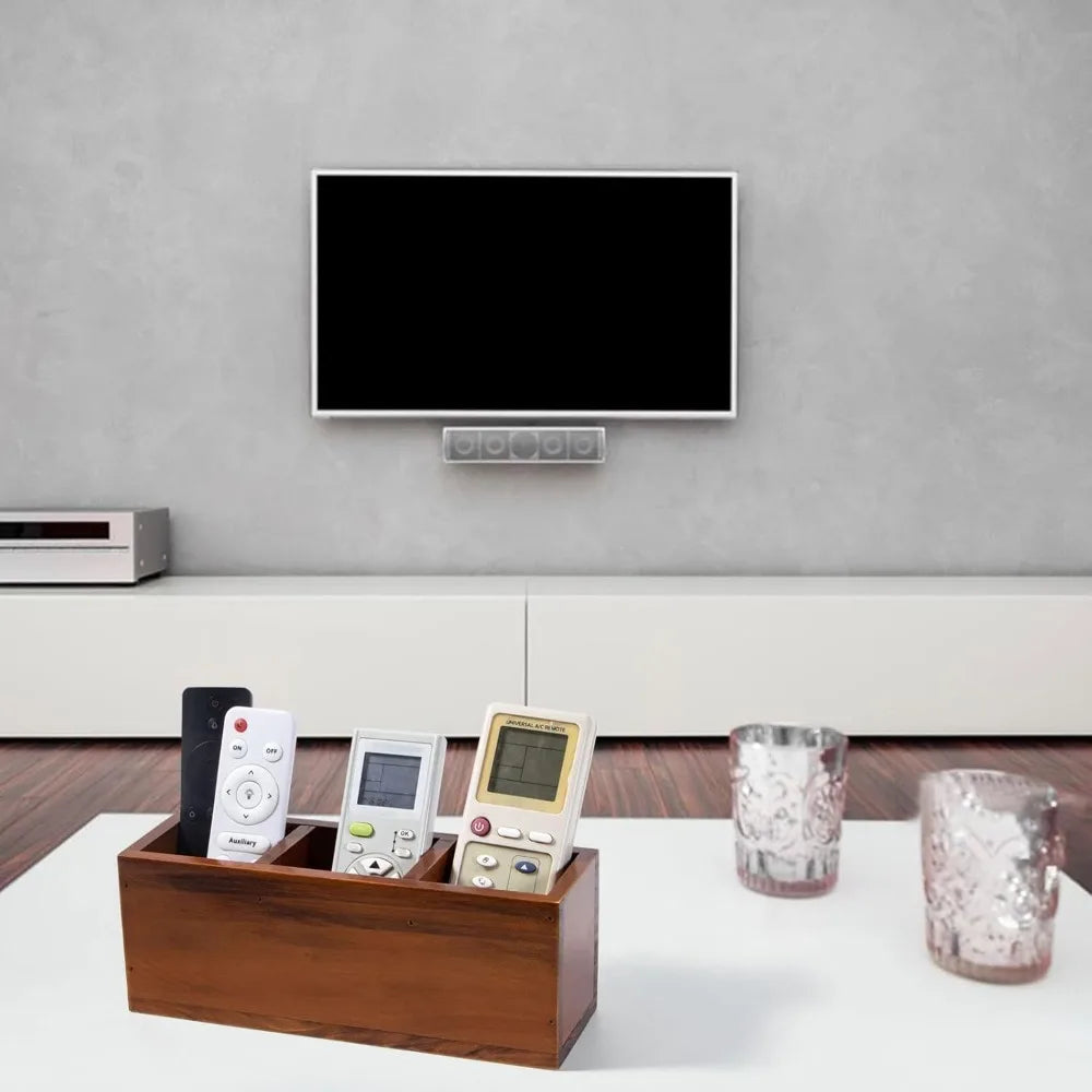 Wooden Pencil Holder 3 Compartment,