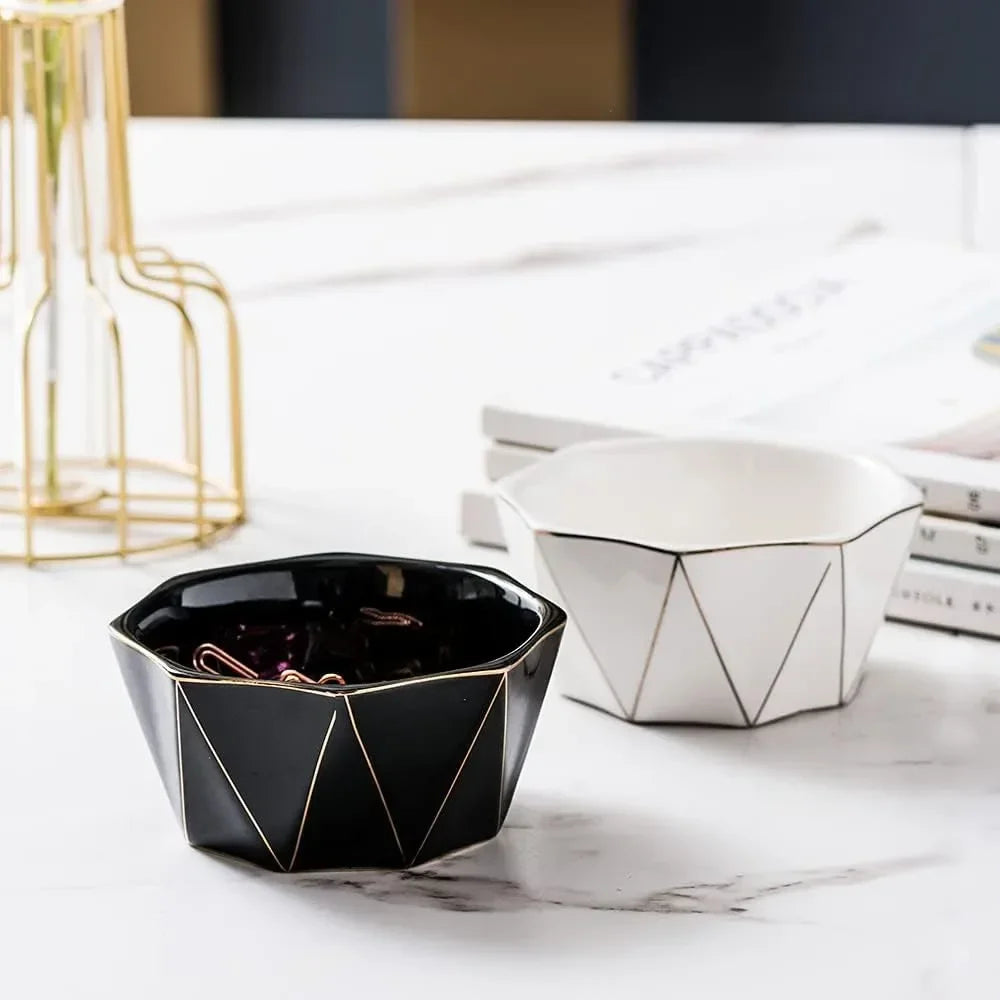 Geometric Ceramic Paper Clip Dispenser