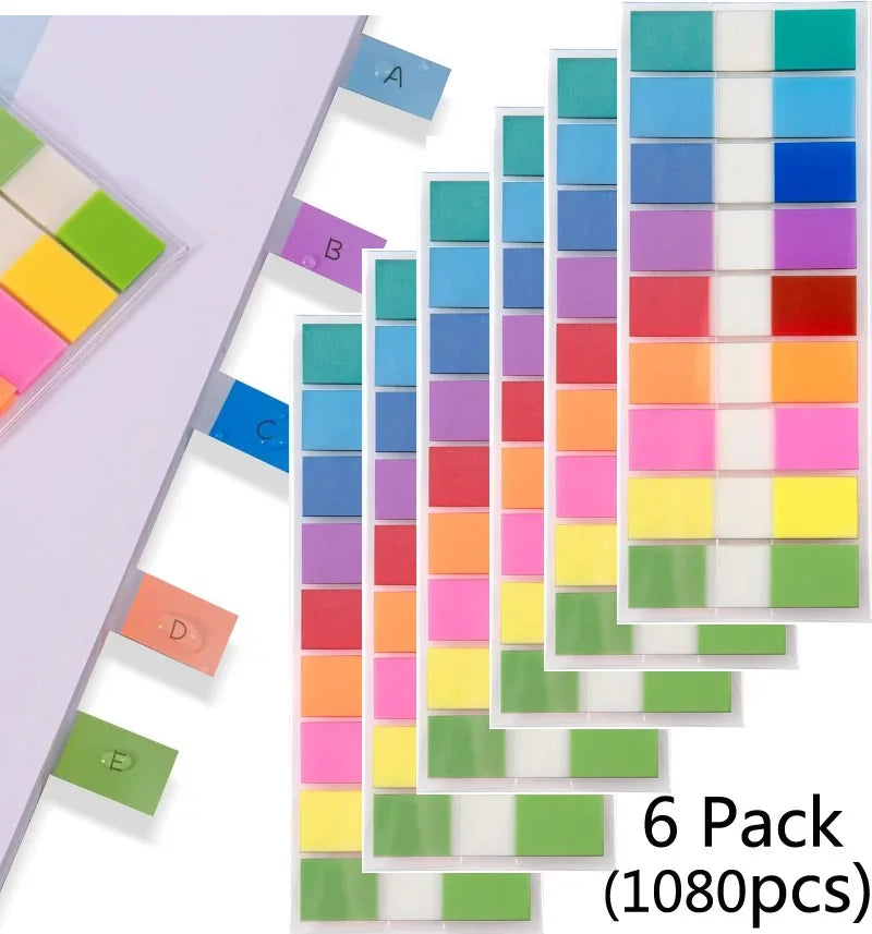 6 Pack Transparent Colorful Memo