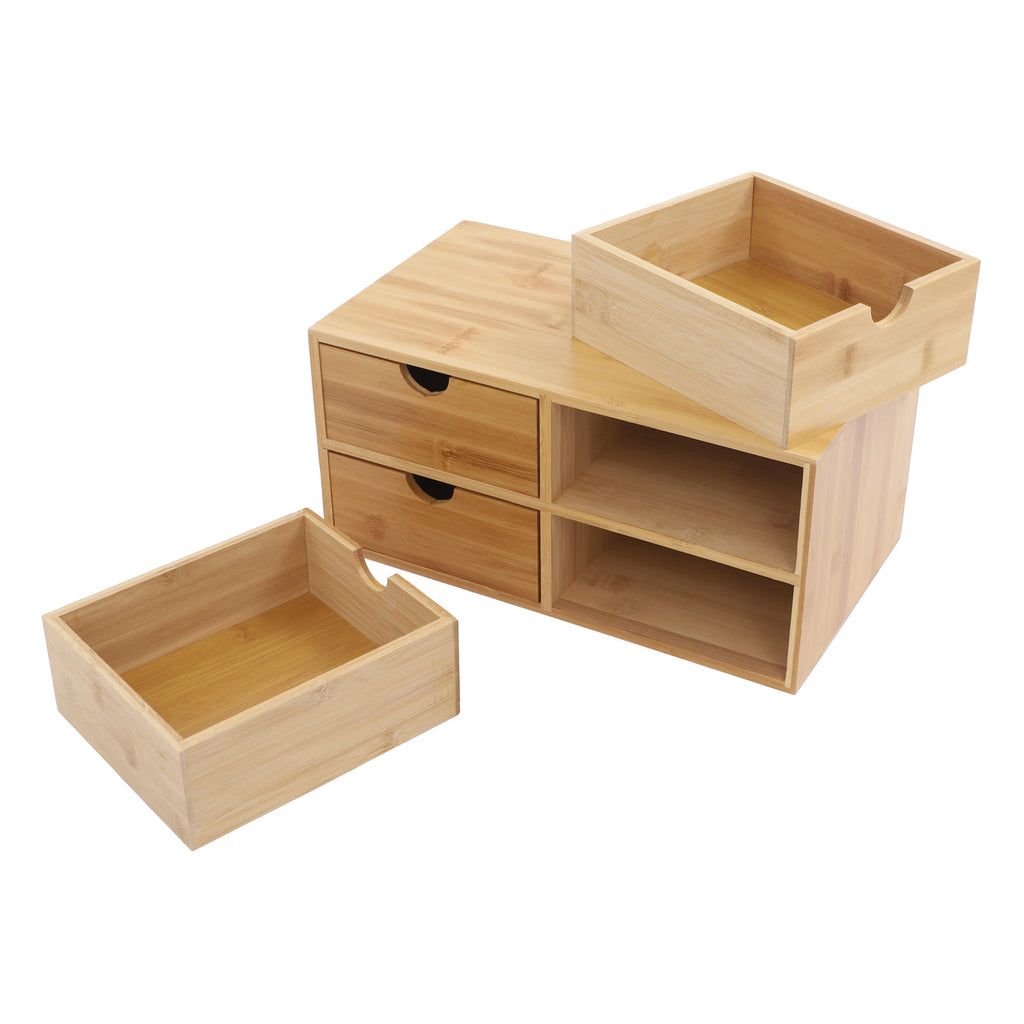 Bamboo 4-Drawer Desktop Organizer