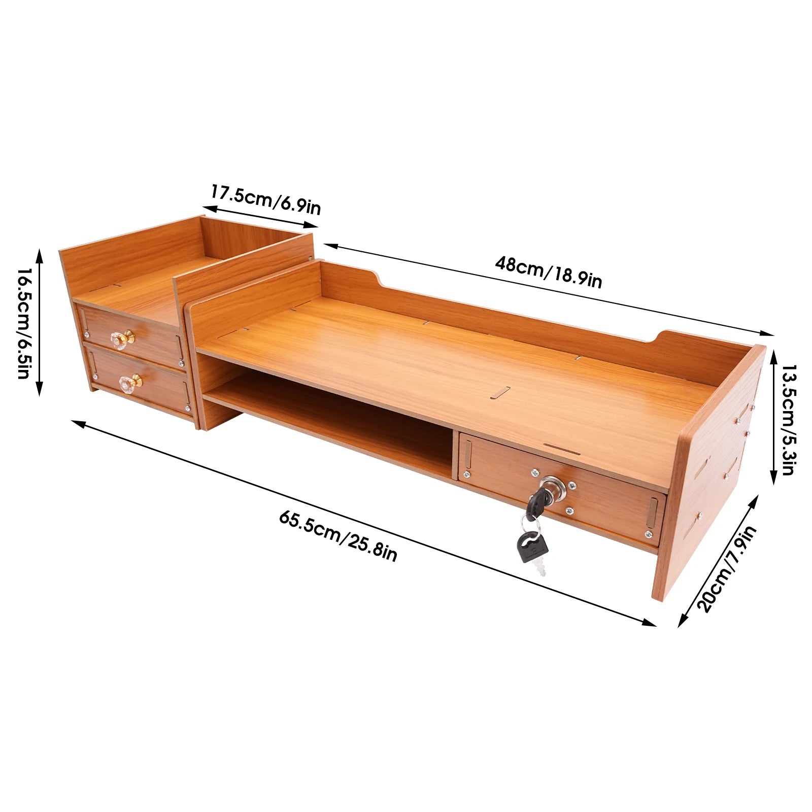 3 Drawers Computer Monitor Stand