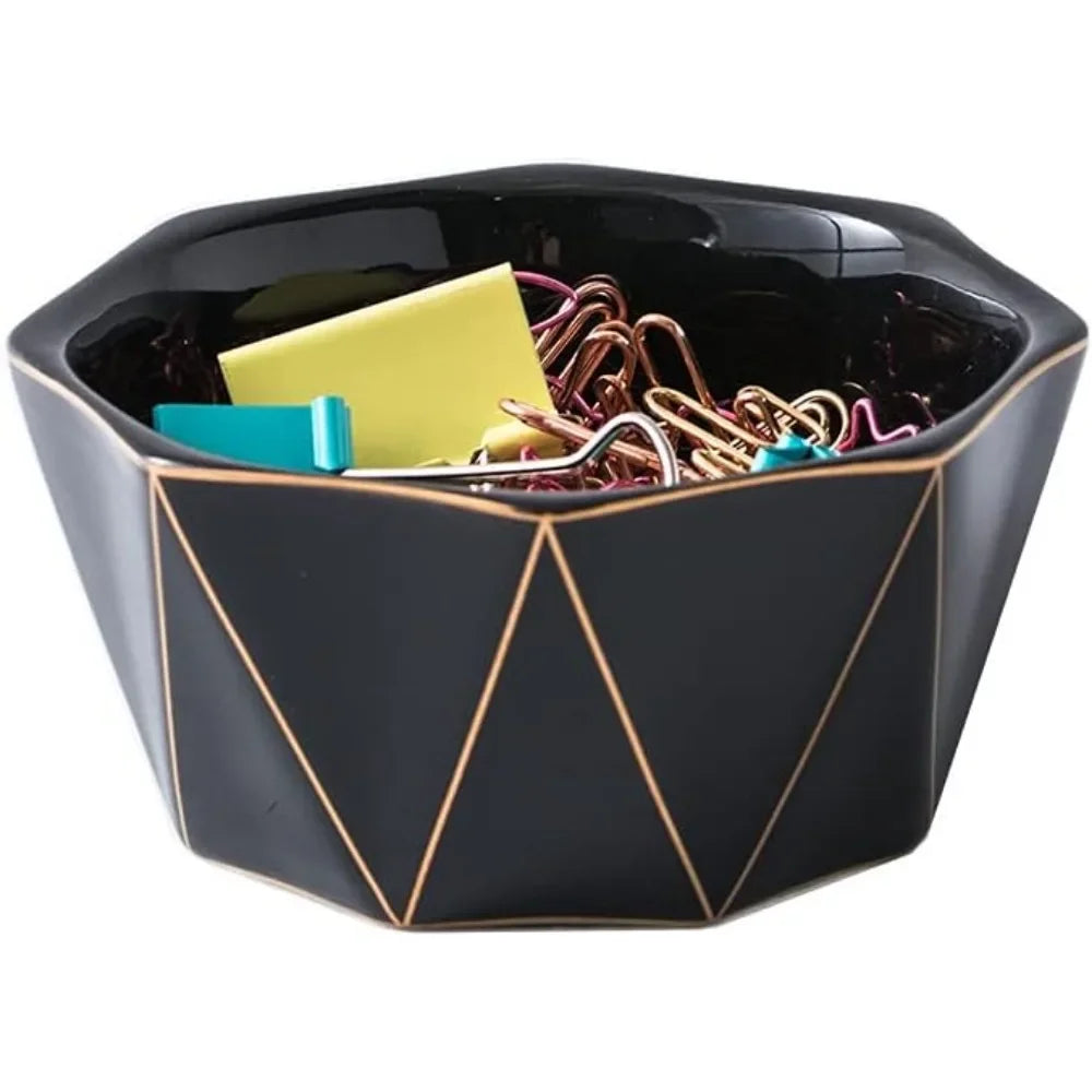 Geometric Ceramic Paper Clip Dispenser