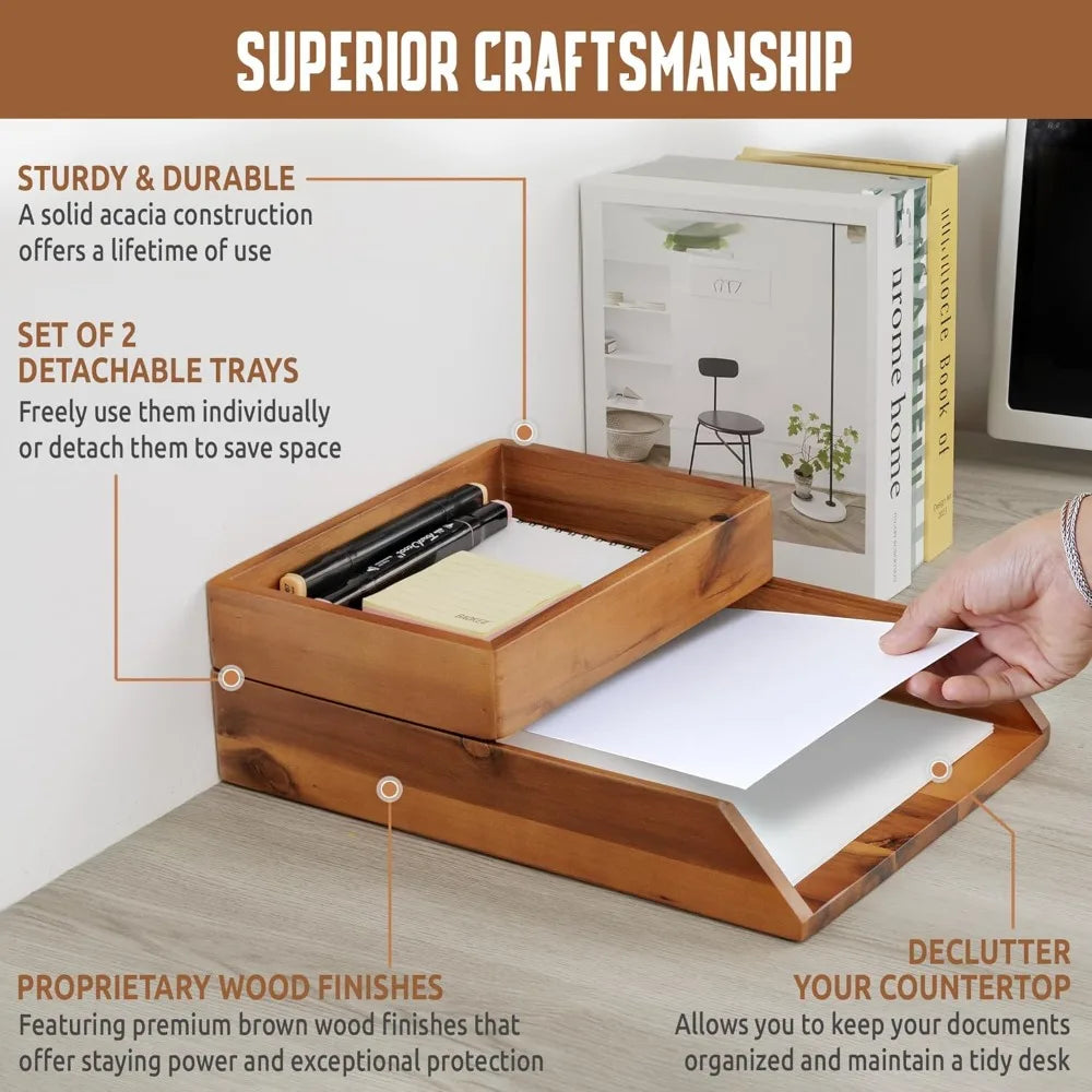 Desk Organizer Letter Tray Set of 2