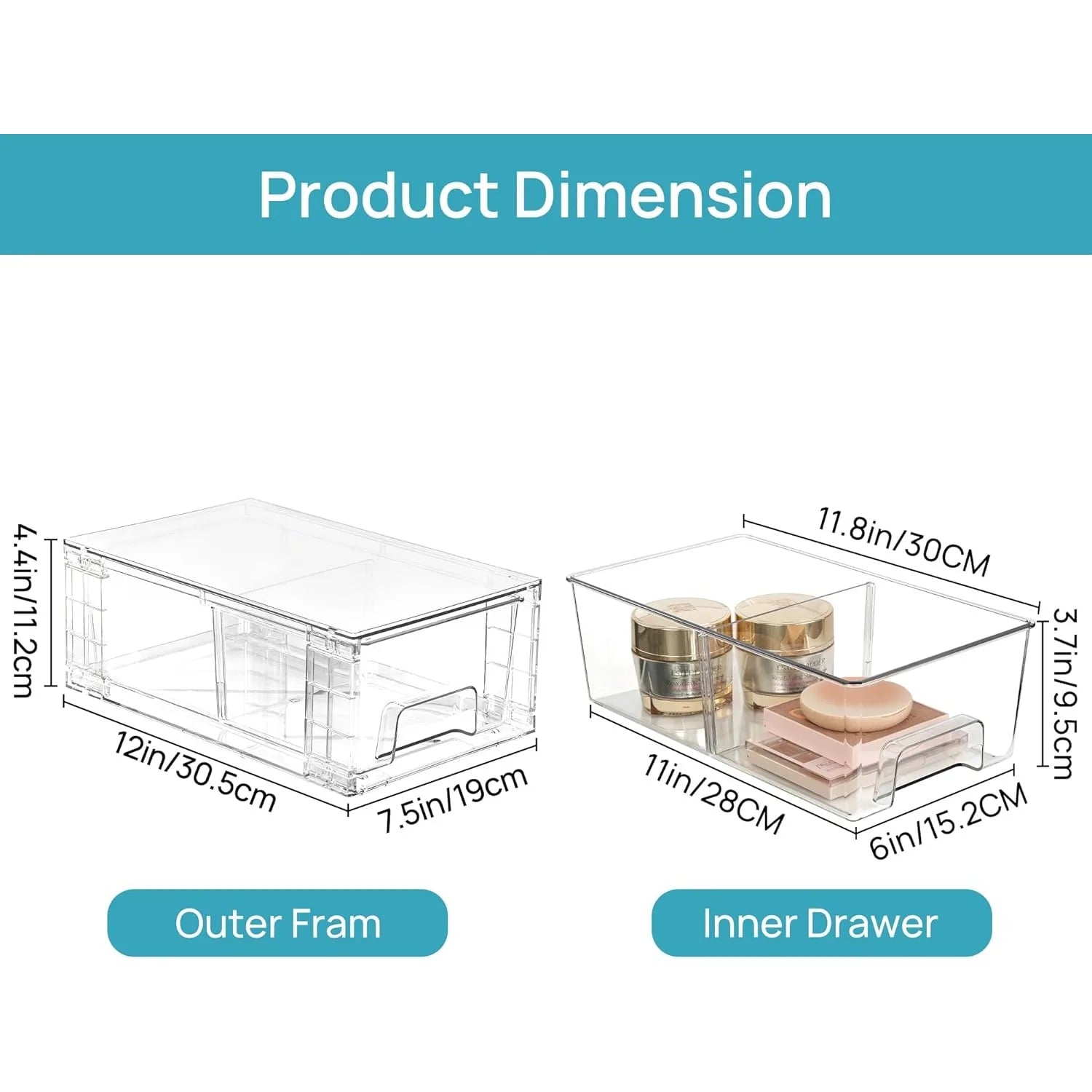 6 Pack Stackable Storage Drawers