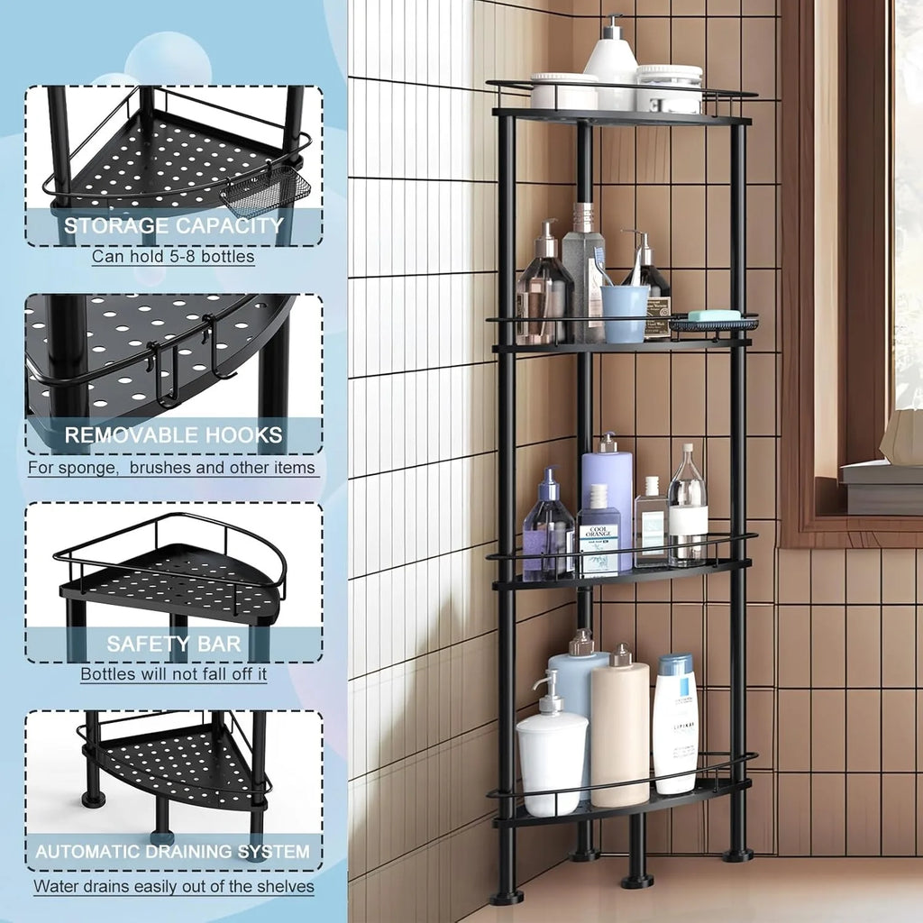 4-Tier Corner Shower Caddy Organizer