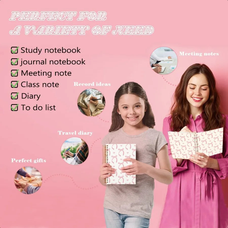 Pink Bow Preppy Notebook