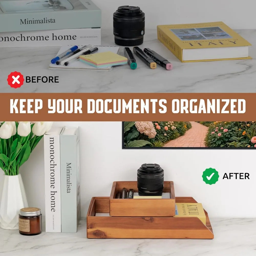 Desk Organizer Letter Tray Set of 2