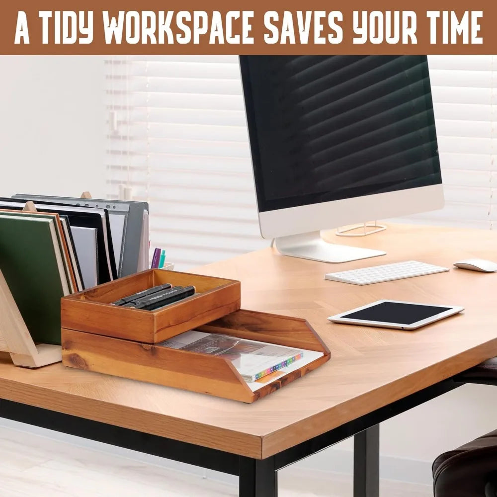 Desk Organizer Letter Tray Set of 2