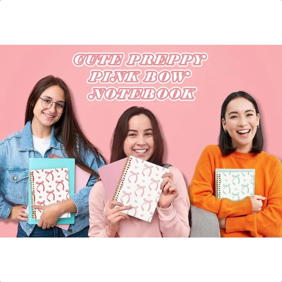 Pink Bow Preppy Notebook