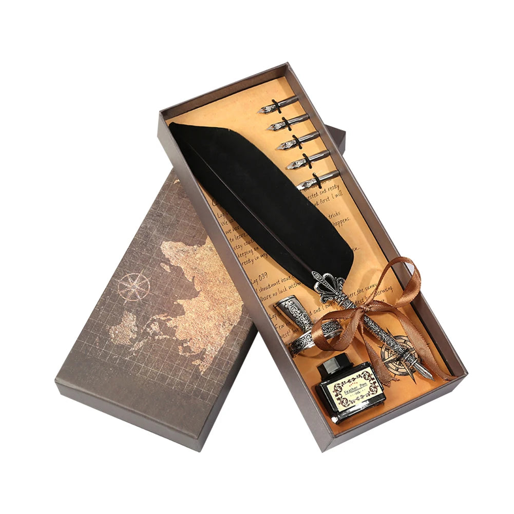 Retro Calligraphy Feather Dip Pen