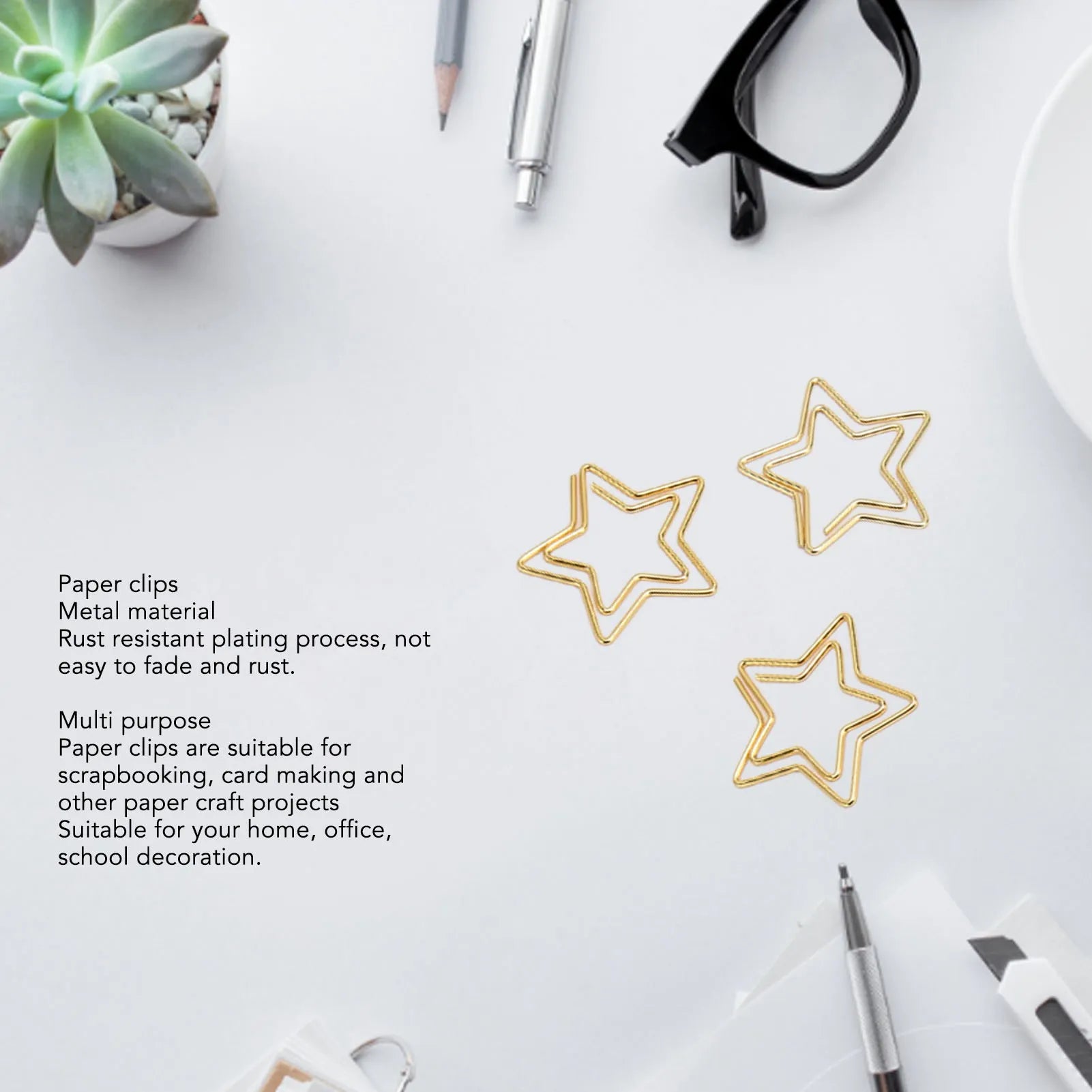 100pcs Star Paper Clips