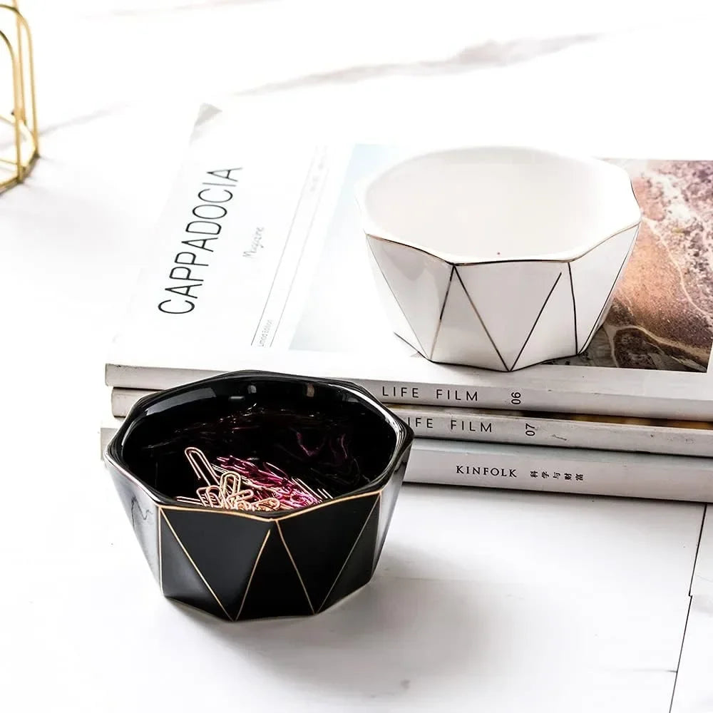 Geometric Ceramic Paper Clip Dispenser