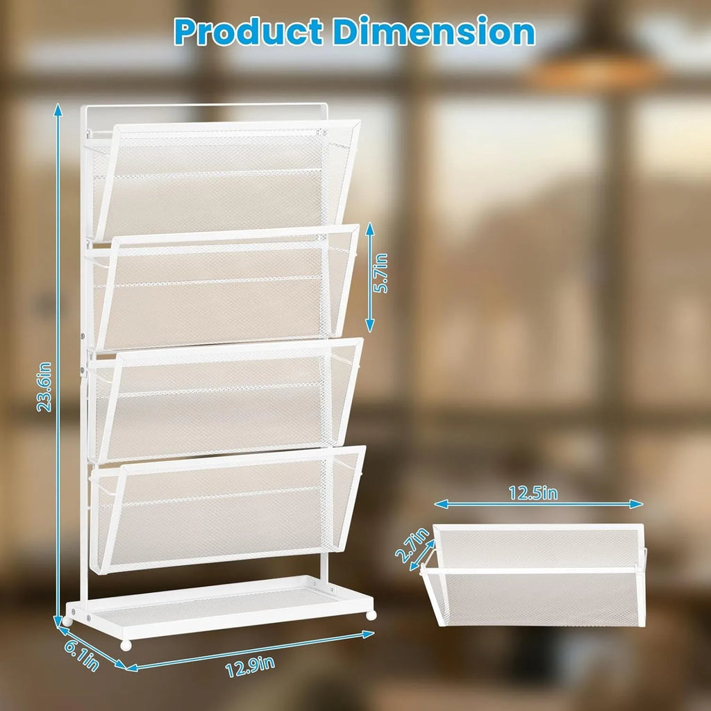 4-Tier Metal Mesh Desk Organizer