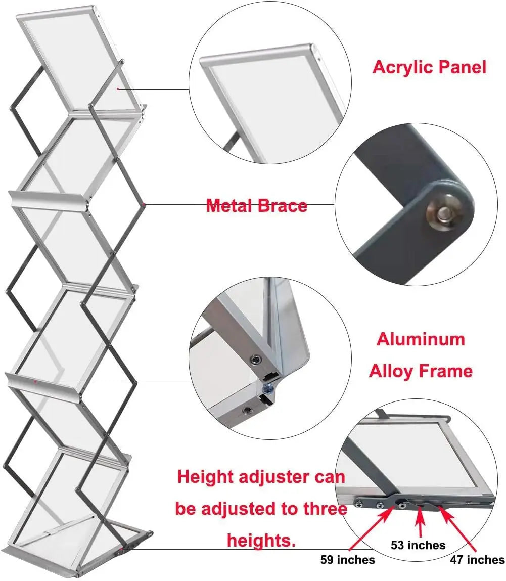 Foldable Aluminum Magazine Rack
