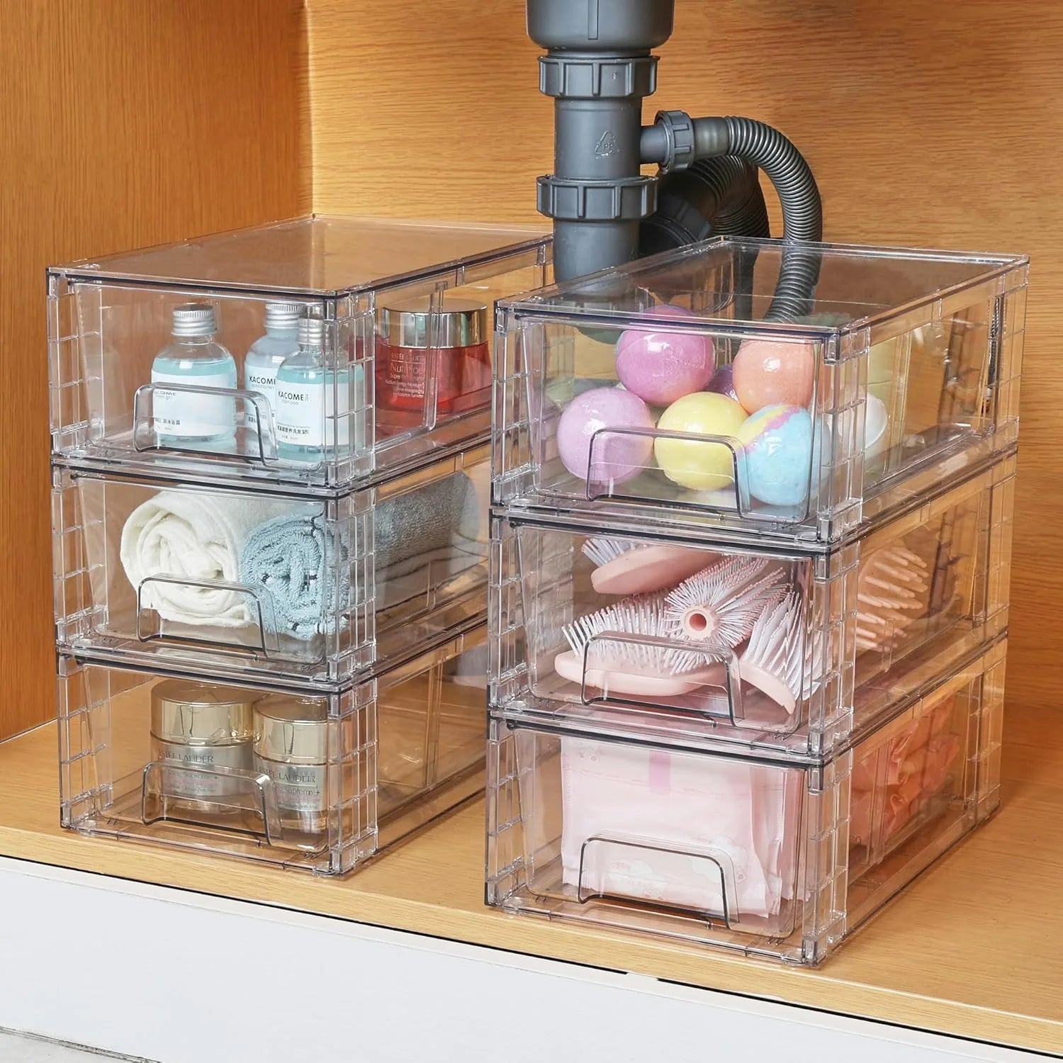 6 Pack Stackable Storage Drawers