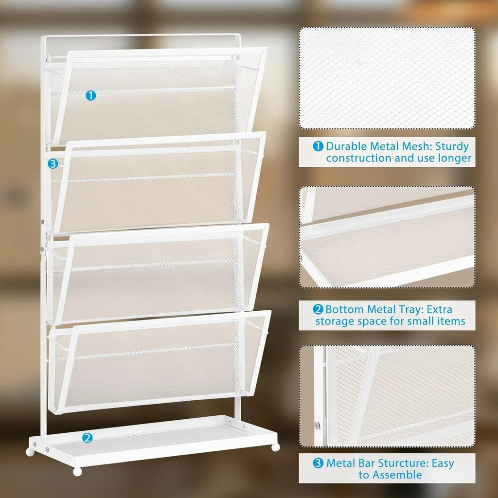4-Tier Metal Mesh Desk Organizer