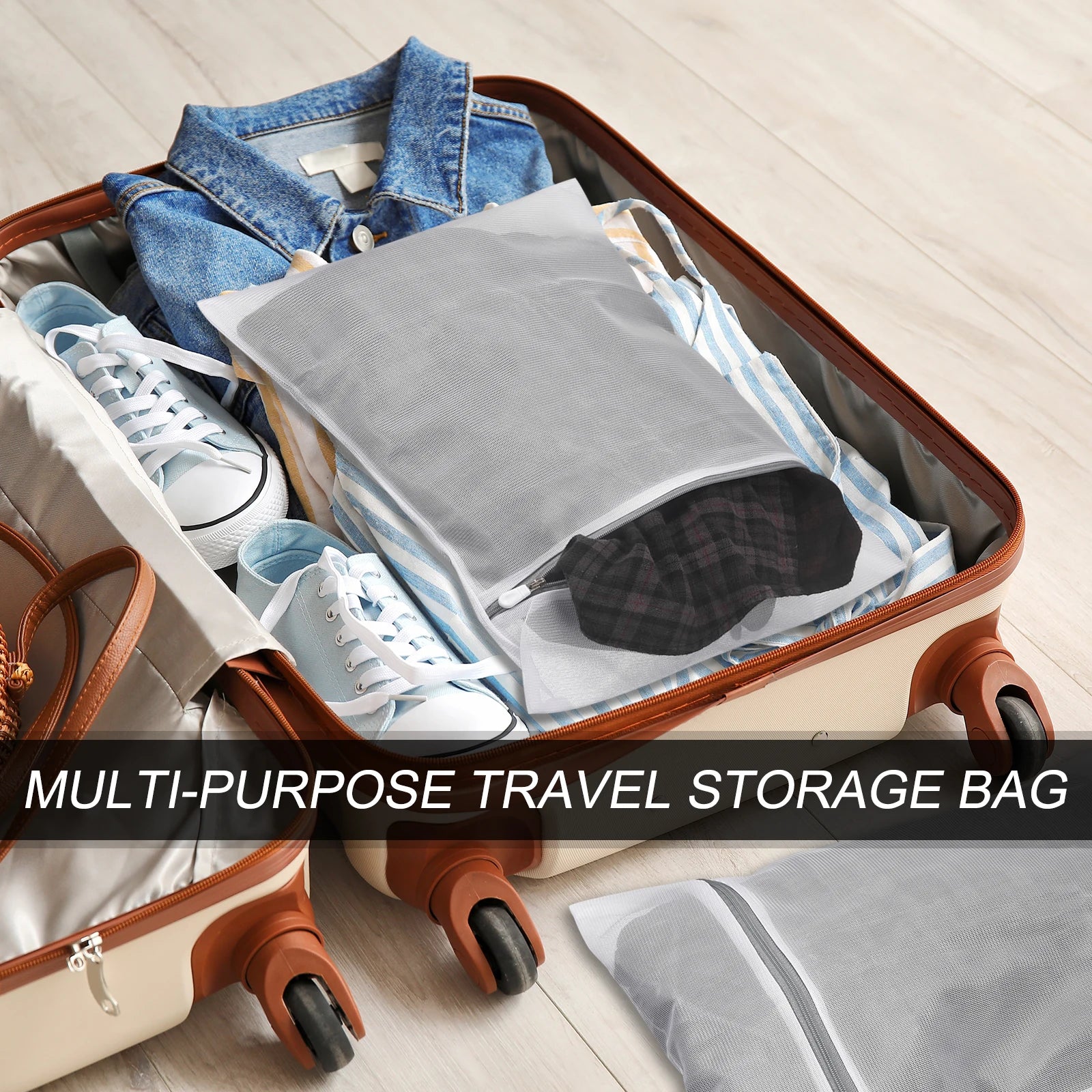 2/3/5pcs Mesh Wash Bag