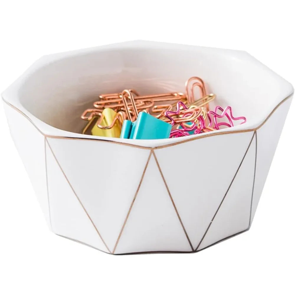 Geometric Ceramic Paper Clip Dispenser