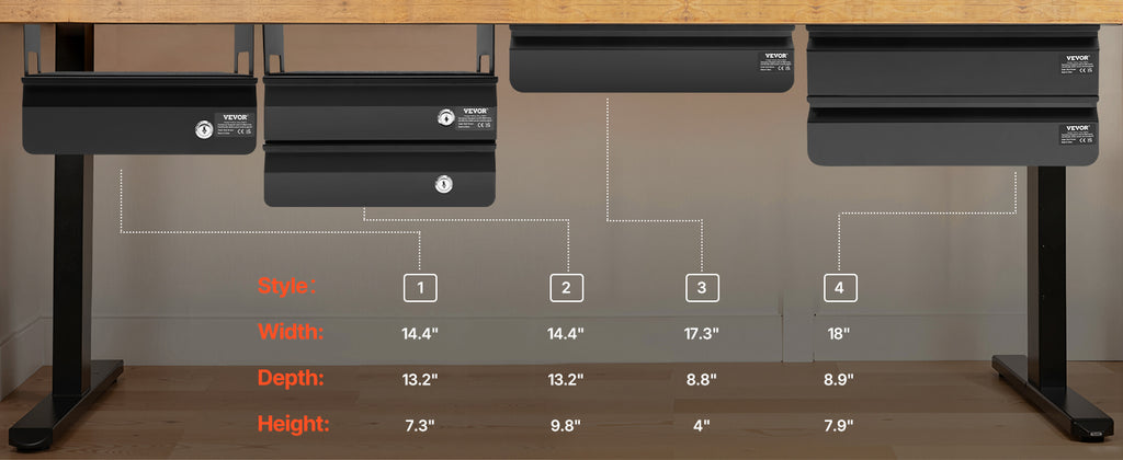 Single/Double Layers Under Desk Drawer 